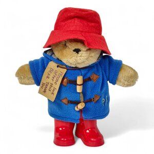 Paddington Bear Plush 10" Blue Coat Red Boots Rainbow Designs Classic Toy PB Tag